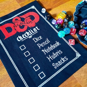 D&D Roleplay Checklist Cross Stitch Pattern