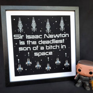 Sir Isaac Newton Quote Mass Effect Cross Stitch