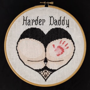 NSFW Harder Daddy Adult BDSM Cheeky Bum Cross Stitch Pattern