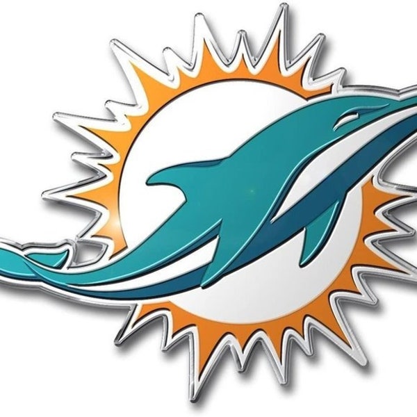 NFL Miami Dolphins Team Color Automobile Emblem Al