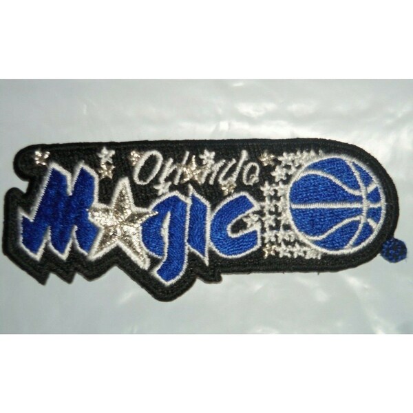 NBA Orlando Magic 3 7/8" 1989/99-99/00 Logo Iron-on Patch Metallic Silver Stars