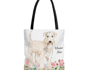 Canvas Shopping Tote Bag Paw Irish Soft Coated Wheaten Terrier 2 Beach for Women