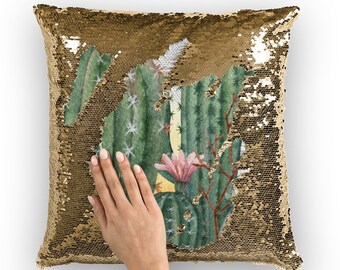 sequin cactus pillow