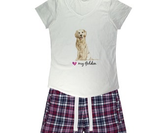 golden retriever flannel pajamas