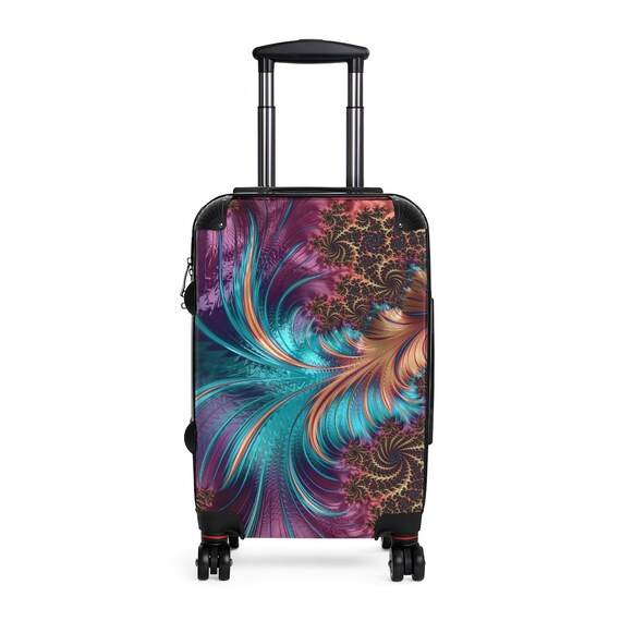 Purple Feathers Carryon Luggage Cabin 