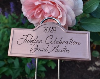Custom Laser Engraved Copper Plant Rose Markers Stakes Garden Accessories