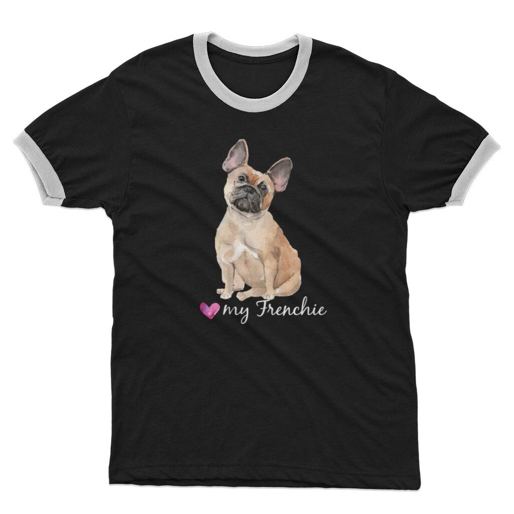Love My Frenchie French Bulldog Adult Ringer T-Shirt | Etsy