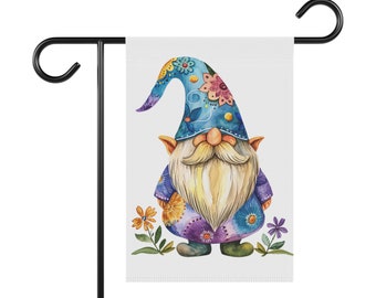 Hippie Gnome Garden & House Banner, Garden Flag