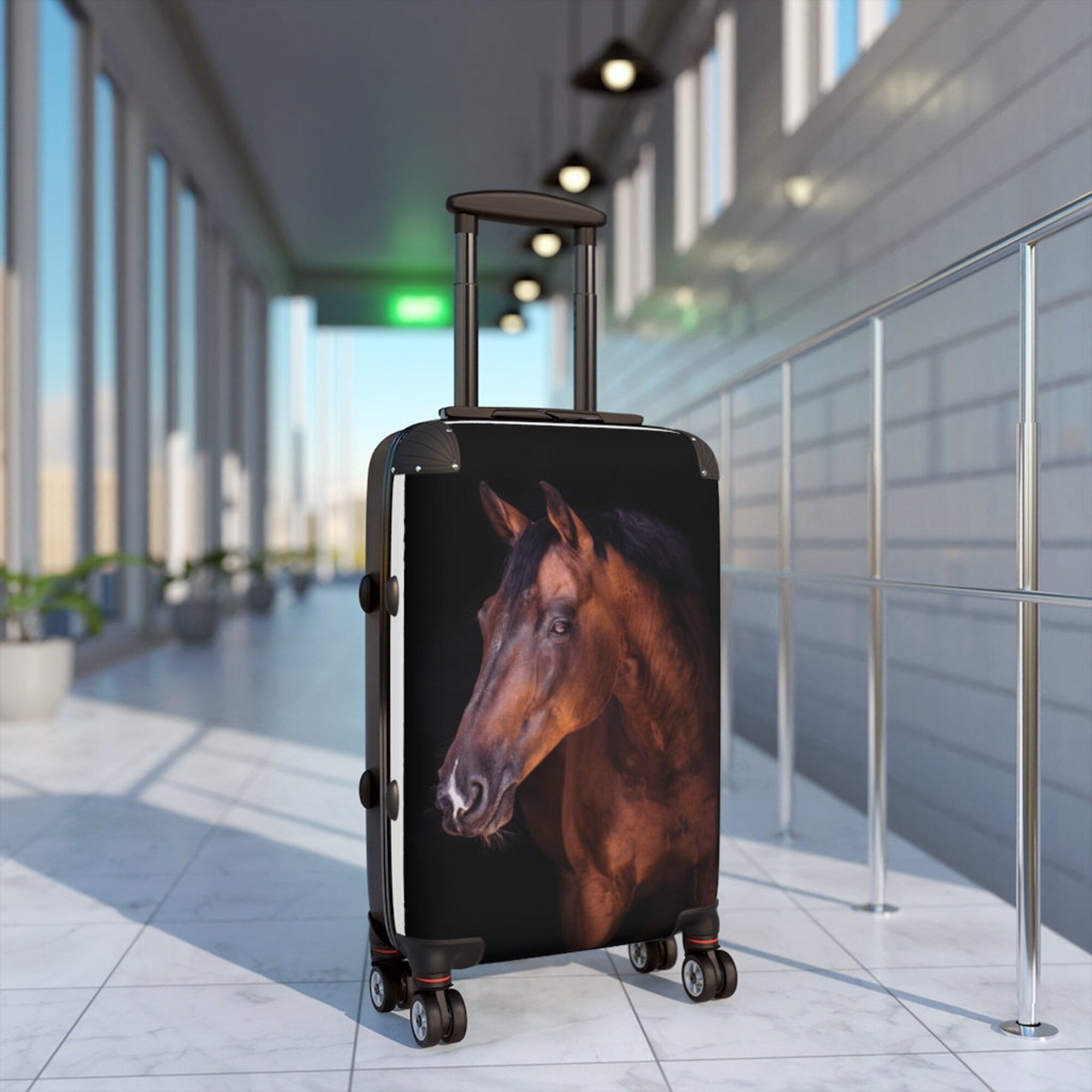 Discover Horse Equestrian Thoroughbred Carryon Luggage Cabin Suitcase, Hardcase Luggage