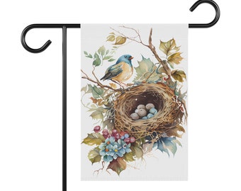 Bird with Nest Garden & House Banner