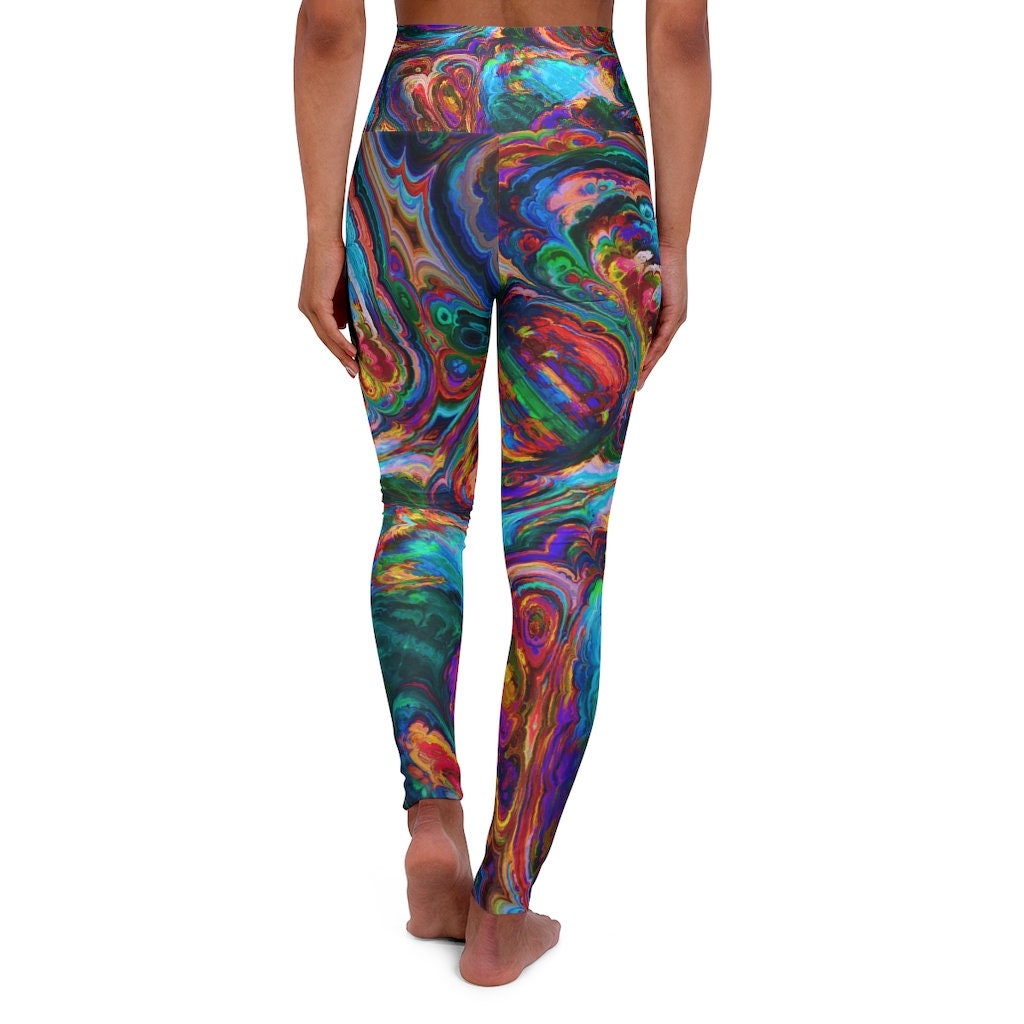 Abstract Color Explosion High Waisted Yoga Leggings - Etsy