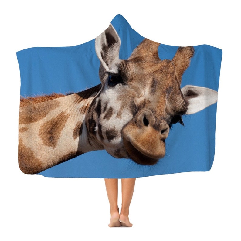 Giraffe Premium Adult Hooded Blanket Etsy