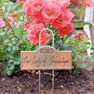 Custom Laser Engraved Copper Plant Rose Markers Stakes Garden Accessories