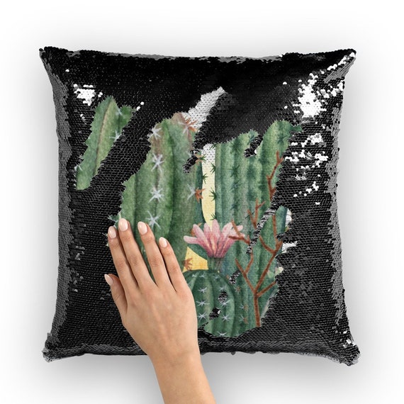 sequin cactus pillow