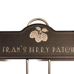 Personalized Fruit Berry Raspberry Patch Laser Engraved Black Plant Marker Stake Garden Accessory