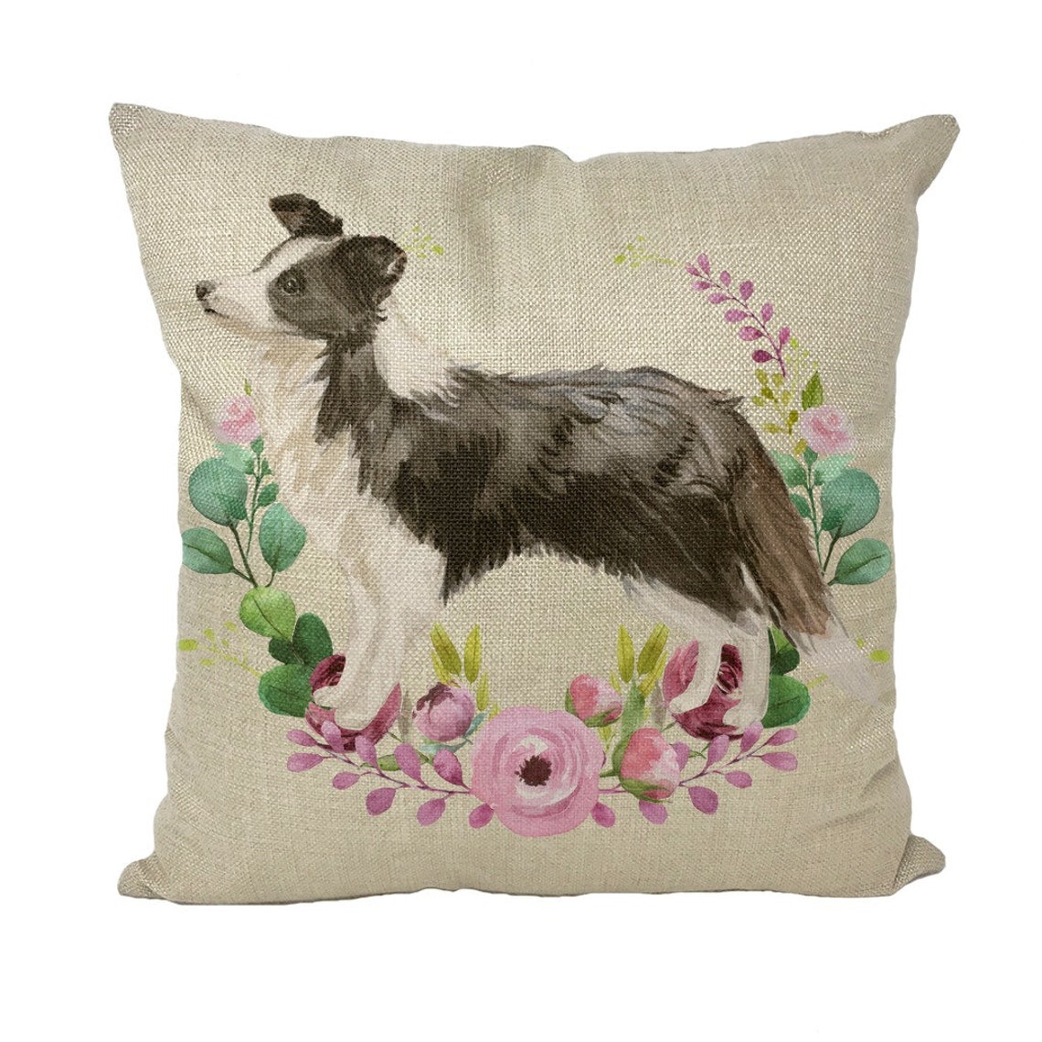border collie throw pillow