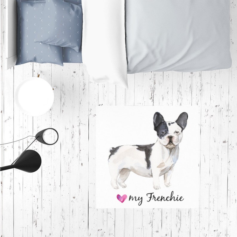 Black White French Bulldog Pet Feeding Mat Frenchie