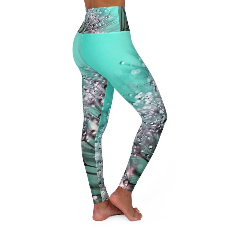 Dandelion Seeds and Dew High Waisted Yoga Leggings