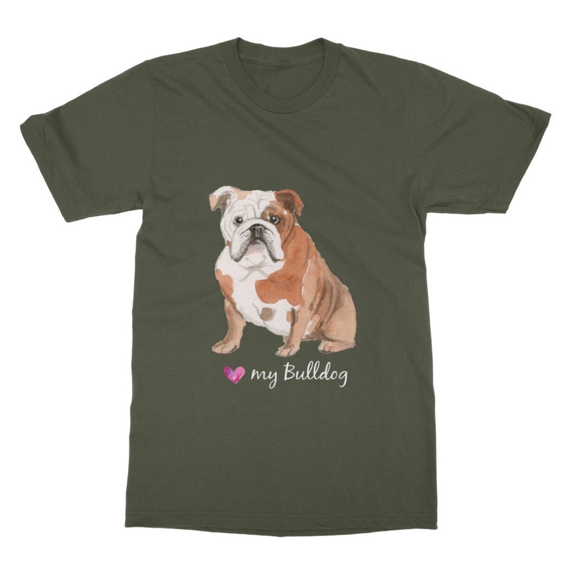 Love My English Bulldog TShirt Dress Etsy