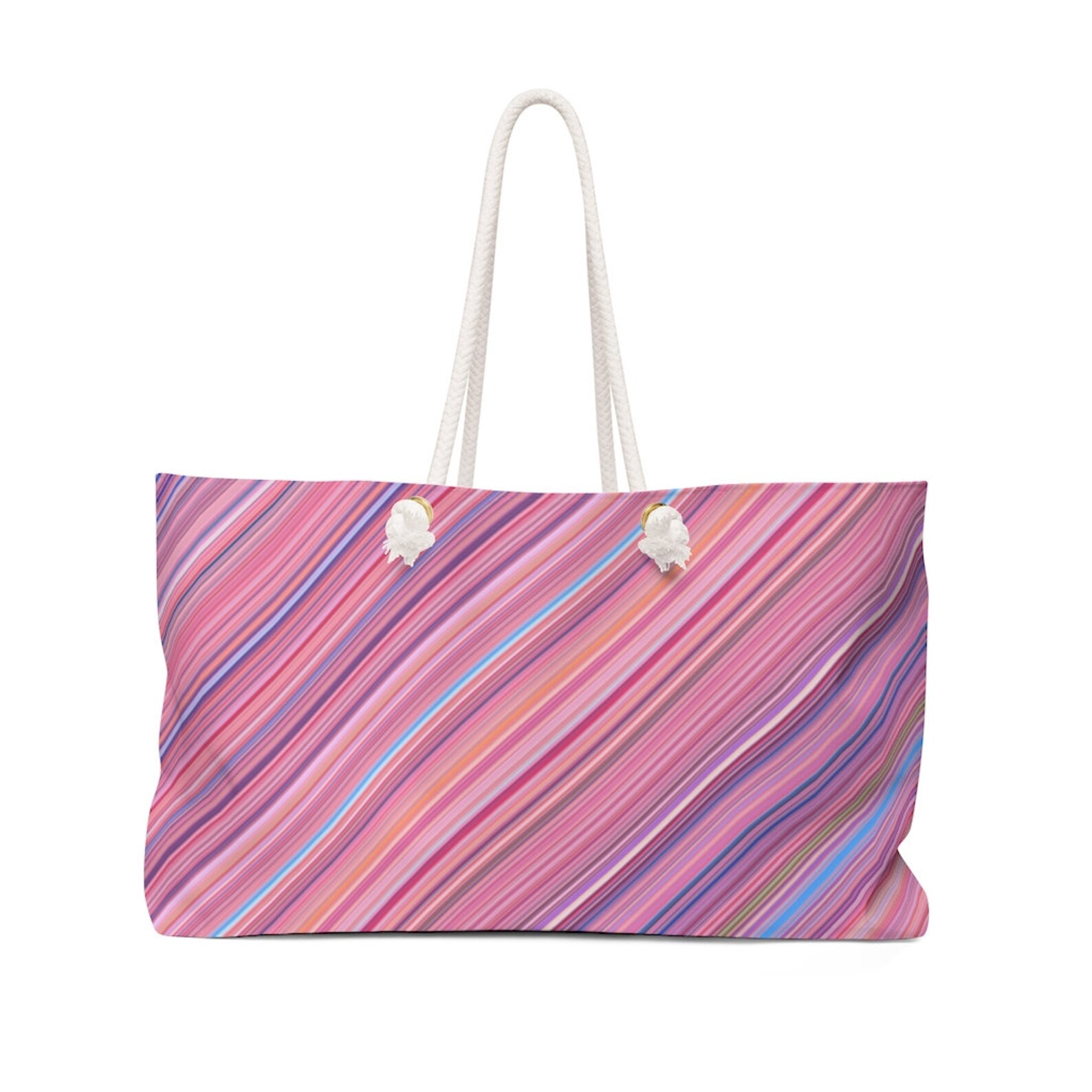 Pink Stripes Travel Bag Beach Bag Etsy