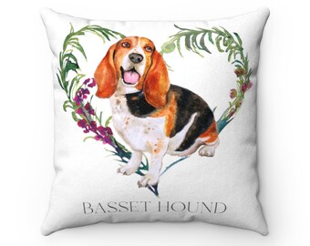 Early Kirky Basset Hound Eating Doughnuts Throw Pillow Multicolor 16x16 Early Kirky Basset Hound Eating Doughnuts Throw Pillow Multicolor 16x16