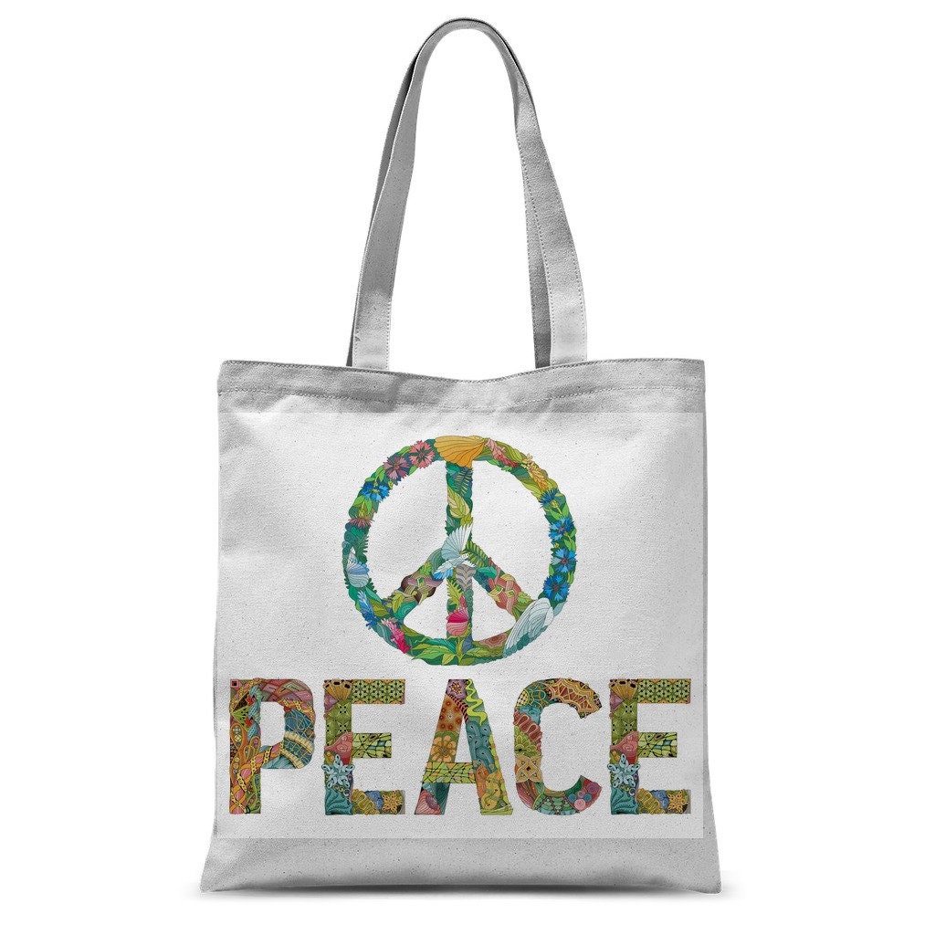 Peace Sign Classic Tote Bag Etsy