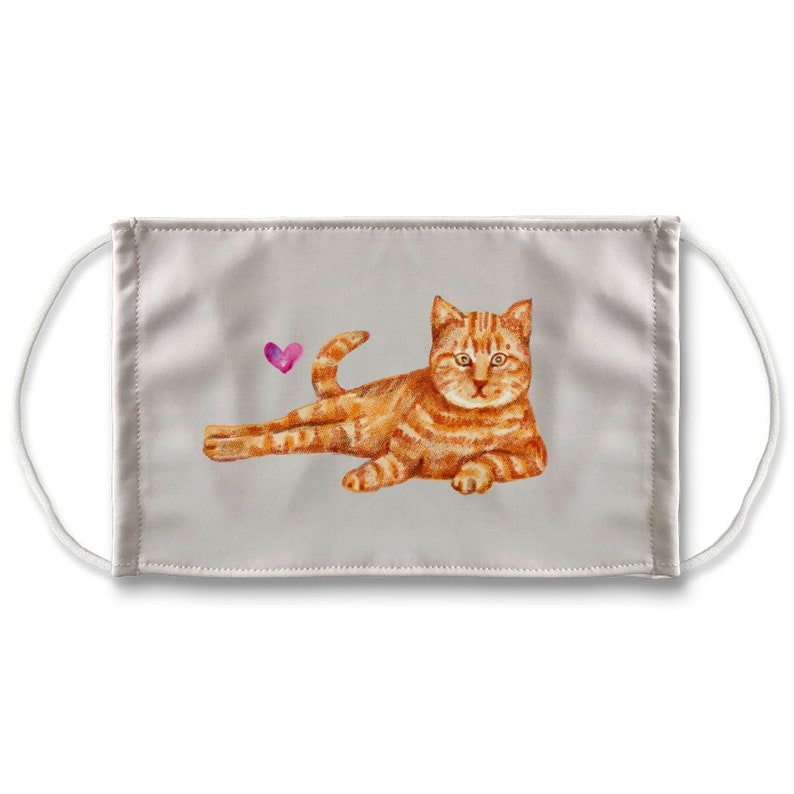 Orange Tabby Cat Face Mask Face Covering Adult Child Etsy