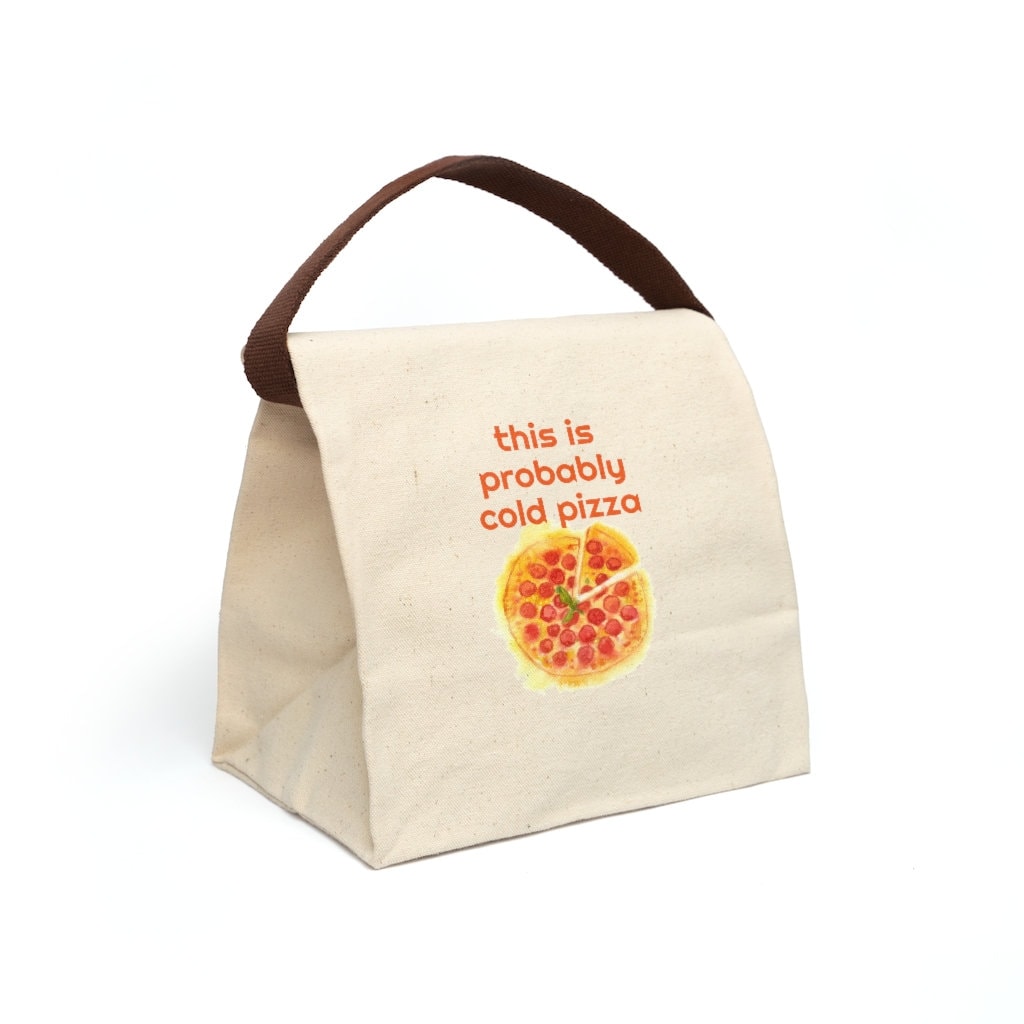 Divertente borsa per il pranzo in tela per pizza fredda con cinturino,  sacco per il pranzo riutilizzabile -  Italia