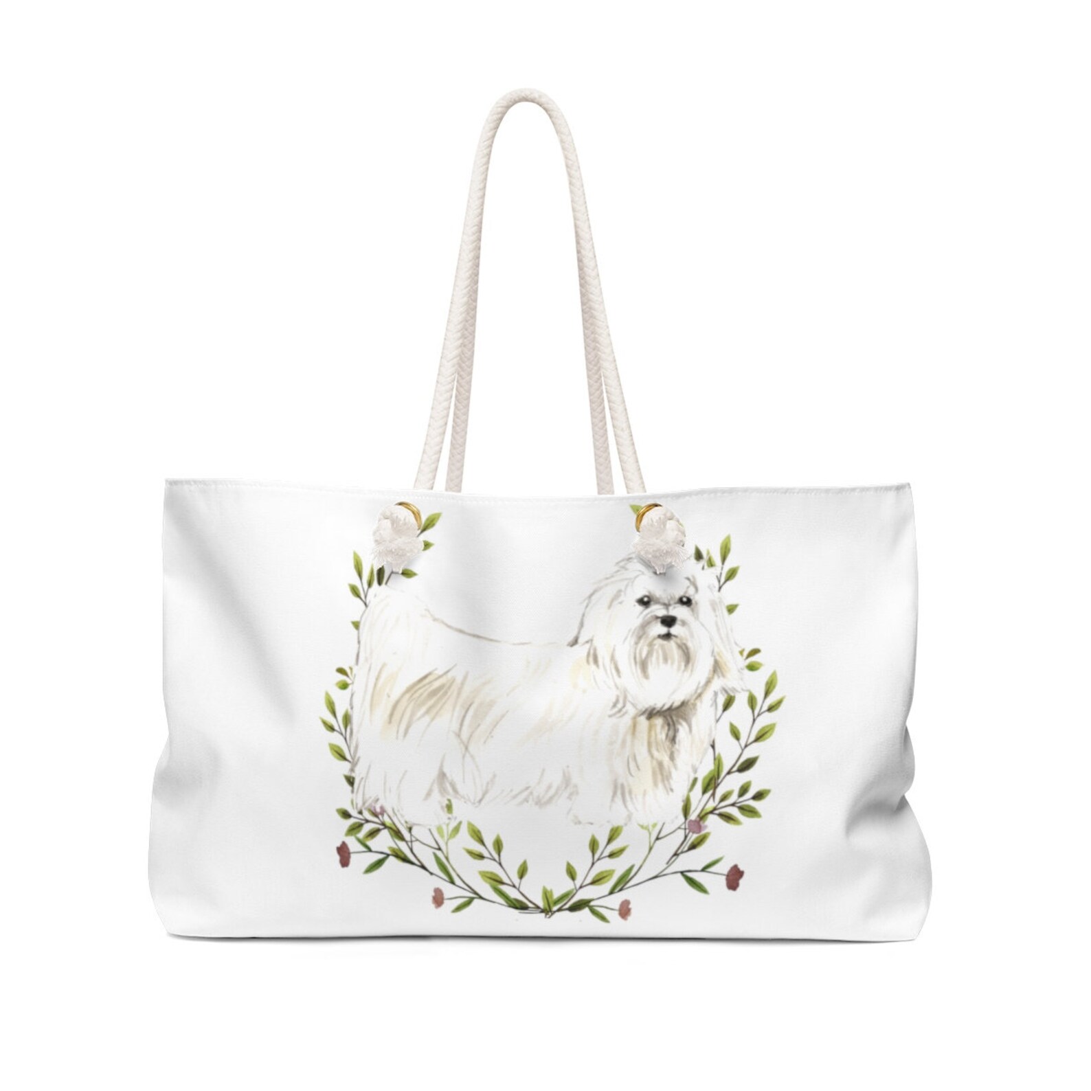 Maltese Dog Bag Weekender Bag for Women Cute Canvas Tote Bag Etsy
