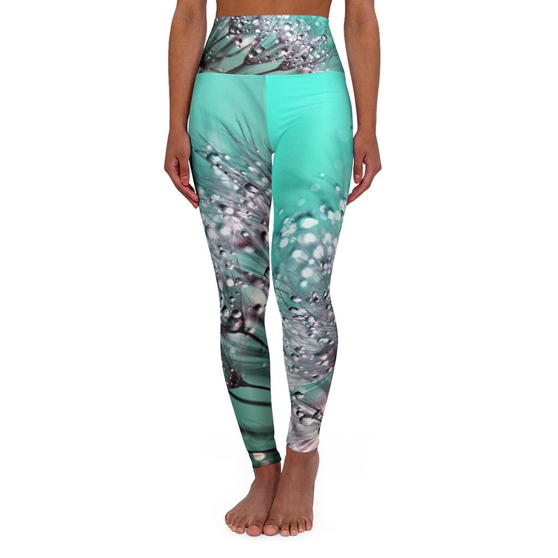 Dandelion Seeds and Dew High Waisted Yoga Leggings