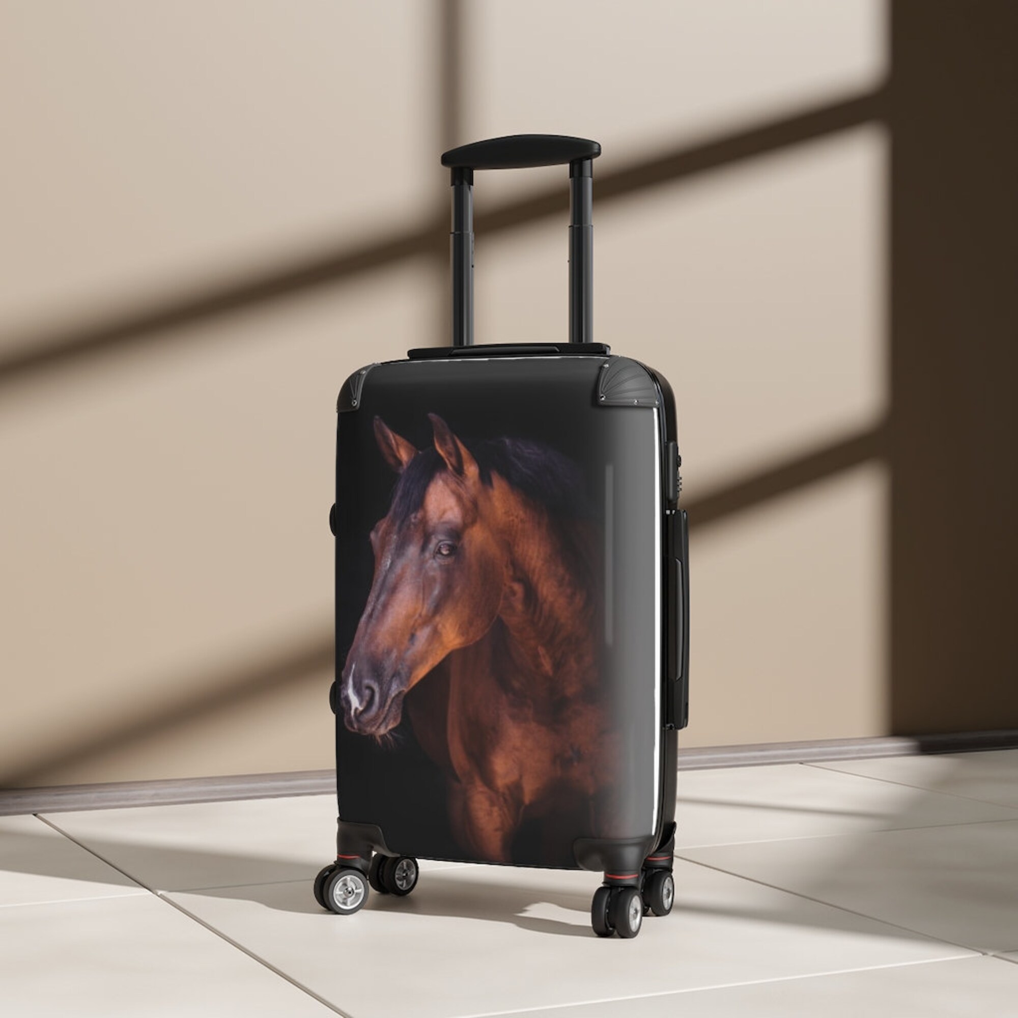 Discover Horse Equestrian Thoroughbred Carryon Luggage Cabin Suitcase, Hardcase Luggage