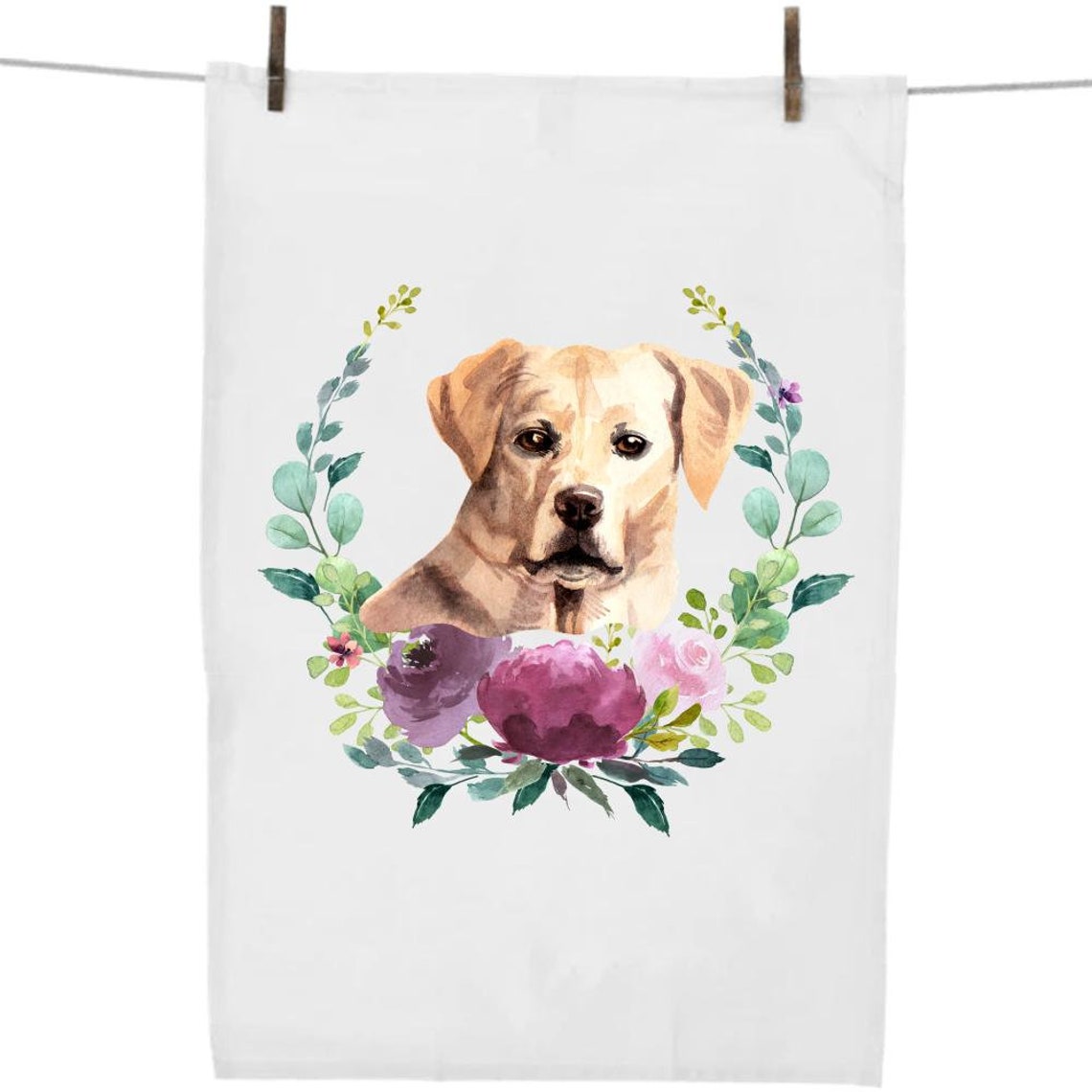Yellow Lab Labrador Retriever Dish Towel 100 Cotton Tea Etsy