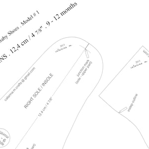PDF SEWING PATTERN Baby Shoe Model n.1 two variants Catarina M. English image 5