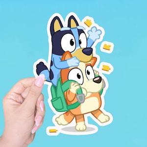 Bingo Ka-Bluey Sticker , Sticker Bluey vinyl stickers Family Stickers, Laptop Stickers, Water Bottle Stickers, Kid sticker , sticker svinyl