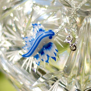 Glaucus Atlanticus Nudibranch Necklace, blue dragon sea slug totem image 2