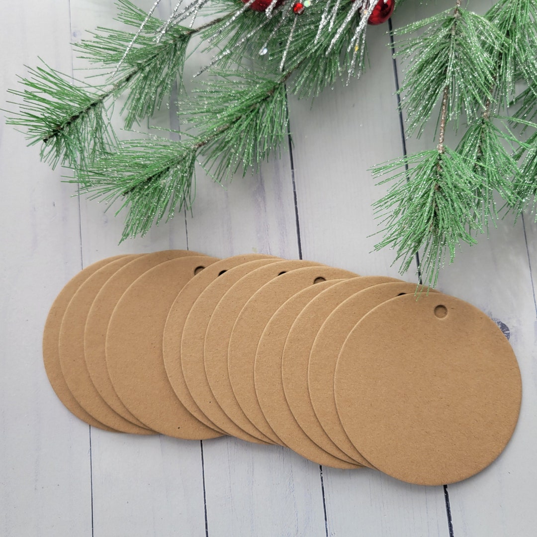 Craft Tags Blank Cardboard Circle Gift Tags: Craft Embellishments (set of 6 or 12 ...