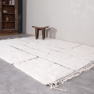 Beni ourain rug Moroccan rug Moroccan area rug Custom wool rug Berber rug Moroccan rug wool Handmade rug Minimalist rug image 8