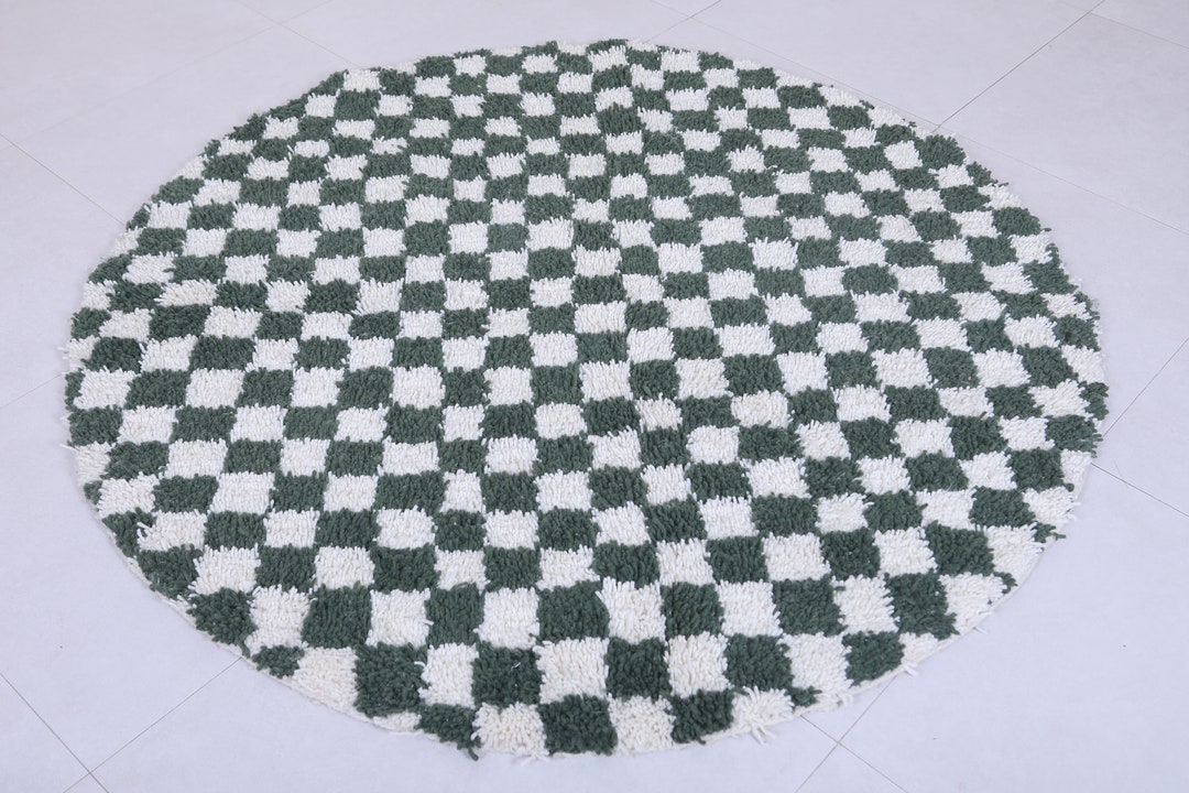 Morocco Round Rug Pattern Moroccan Round Rug - Green Round Rug - Green Circle Rug - Rounded ...