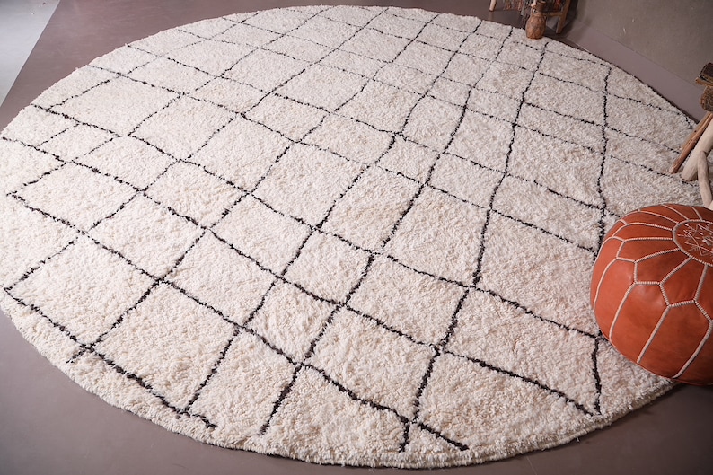 Morocco Round Rug Pattern Moroccan Round Rug - Handmade Round Rug - Berber Round Rug - Custom ...