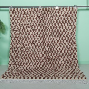 Moroccan checkered rug 4.7 x 6.2 feet moroccan checkered - checkered rug - berber checkered rug - checkered area rug