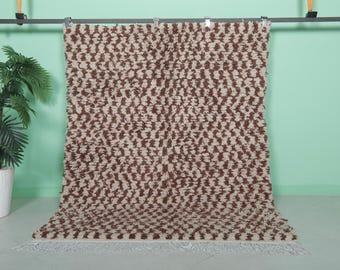 Moroccan checkered rug 4.7 x 6.2 feet moroccan checkered - checkered rug - berber checkered rug - checkered area rug