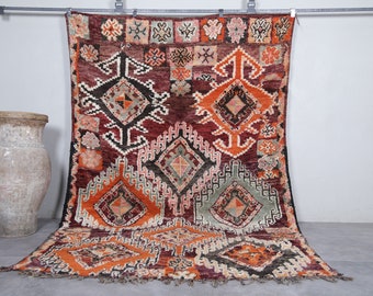 Handmade Bohemian rug 6.3 x 9.8 Feet Vintage area rug - Morocco rug - Hand knotted rug - Moroccan rug - Boho rug - Tribal rug - Berber rug