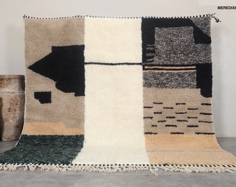 Abstract Moroccan rug - Custom moroccan rug - Beni ourain rug - Handmade rug - Moroccan shag rug - Morocco rug - Moroccan berber rug