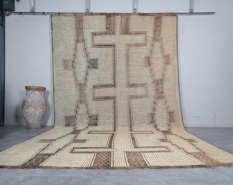 Large Vintage Tuareg rug 9.5 x 16.4 Feet Mauritanian Reed mat - Vintage African rug - Tribal Sahara rug - Old rug - Tuareg rug - Reed rug