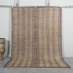 Vintage african Tuareg mat 5.9 x 8.5 feet vintage tuareg rug - tuareg rug - striped rug - nomad rug - tuareg mat - mauritanian mat
