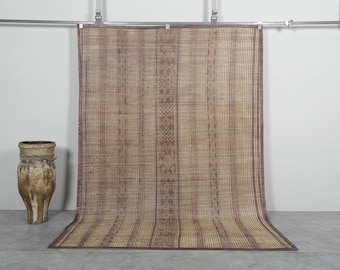 Vintage african Tuareg mat 5.9 x 8.5 feet vintage tuareg rug - tuareg rug - striped rug - nomad rug - tuareg mat - mauritanian mat