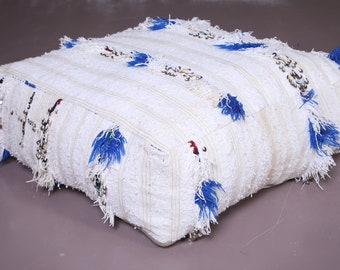 Handmade pouf for Living room pouf - Handmade 24x24 inch Floor Cushion for Boho Living Room Decor - Pouf Ottoman or Footstool
