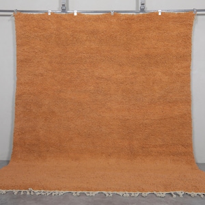 Moroccan rug hand knotted orange  - Beni ourain rug - Wool berber rug - Custom rug - Handmade rug - Genuine lamb wool - Beni rug