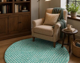 Moroccan round rug 5 feet - Checkered rug - Moroccan berber rug - Morocco checkers rug - circle berber rug - Moroccan wool rug