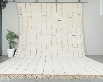 Beni ourain rug hand knotted - Moroccan rug - Wool berber rug - Custom rug - Handmade rug - Genuine lamb wool - Morocco rug - Beni rug